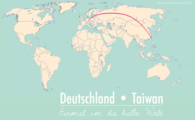 Weltkarte Deutschland – Taiwan