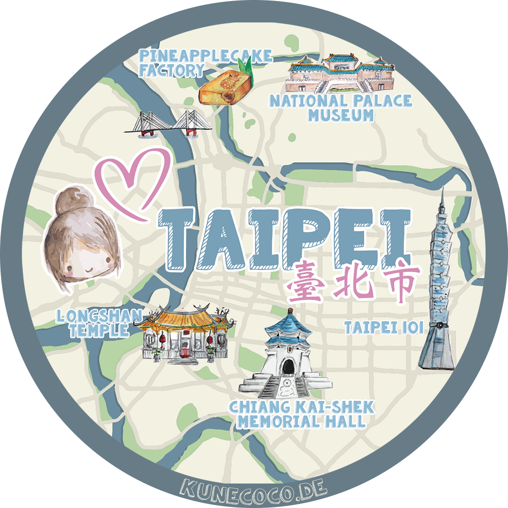 Illustration: Stadtplan von Taipei