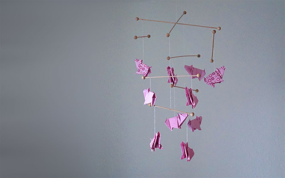 DIY ~ Schweine Origami Mobile