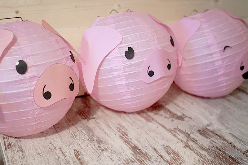 KuneCoco • DIY • LamPIGons • Schweine-Lampions mit Schweinegesicht
