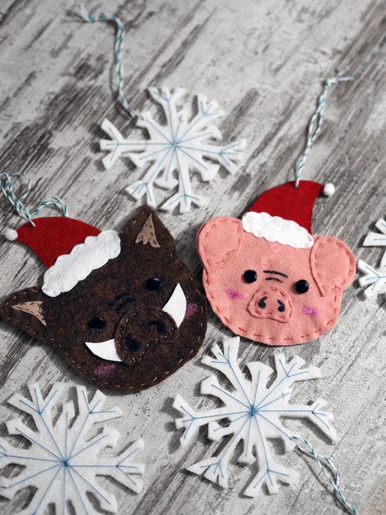 KuneCoco • Weihnachtliche Anhänger aus Filz • Fröhliche Schweinachten