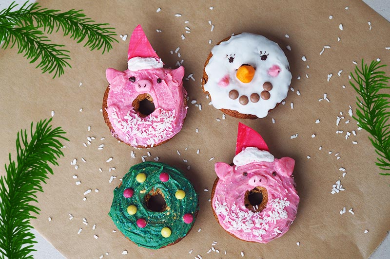 Rezept für weihnachtliche Donuts (Blogging under the mistletoe)