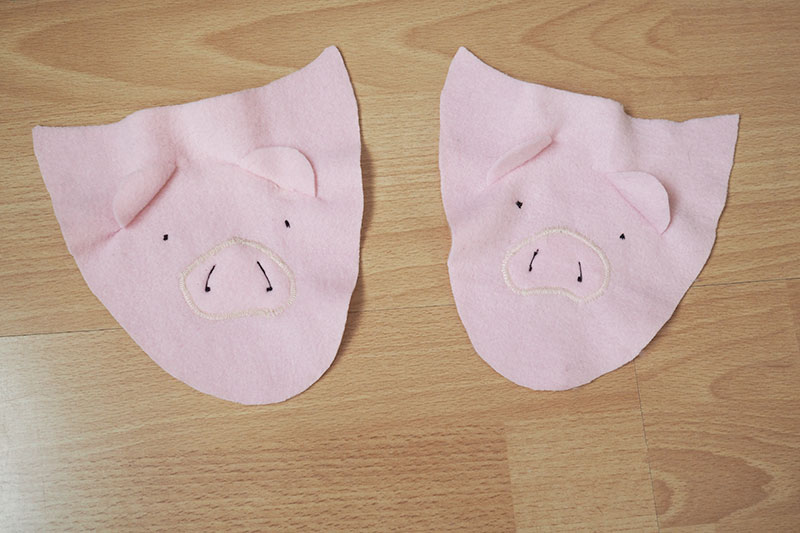 KuneCoco • DIY • Schweine-Pantoffeln • Schweine-Gesicht