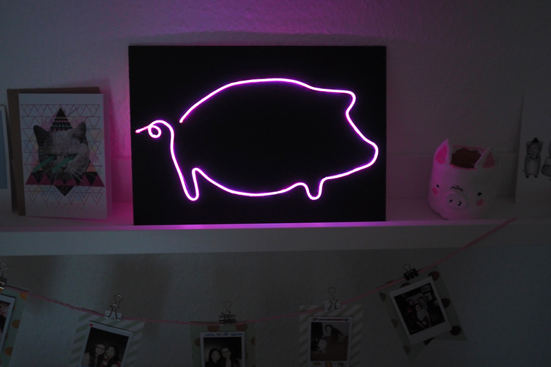 KuneCoco • DIY • Neonschild selbst gemacht • Schweine-Motiv