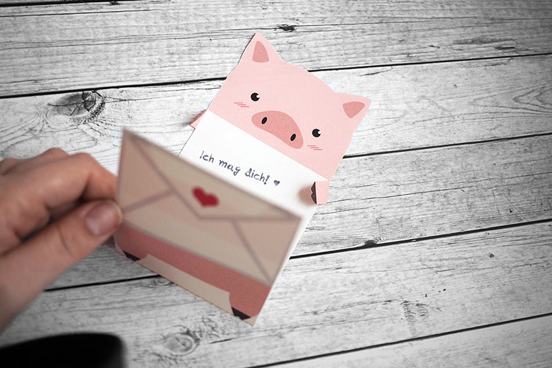 KuneCoco • Freebie • Liebesbrief mit Schweinchen
