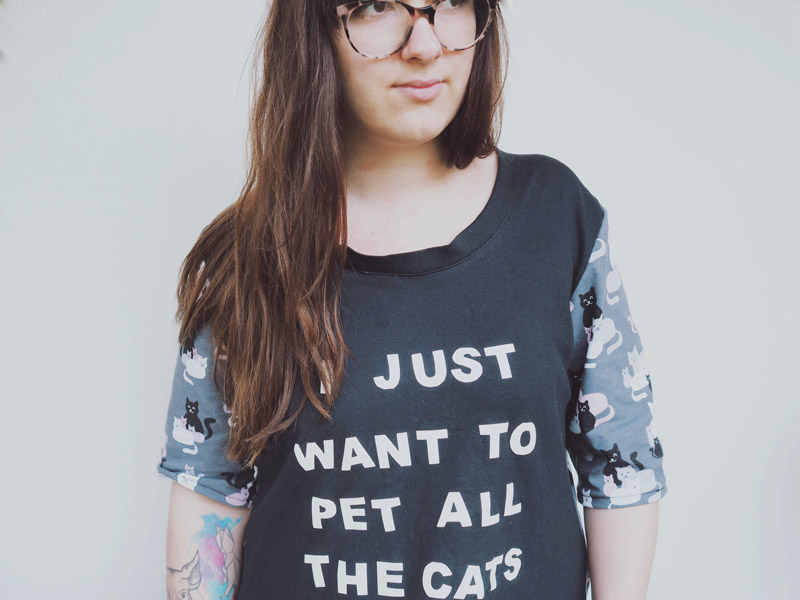 KuneCoco • #naehdirwas April • Shirt "I just want to pet all the cats"