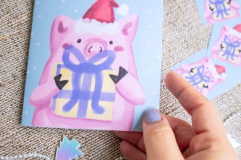 KuneCoco • Freebie Weihnachtskarte • Fröhliche Schweinachten