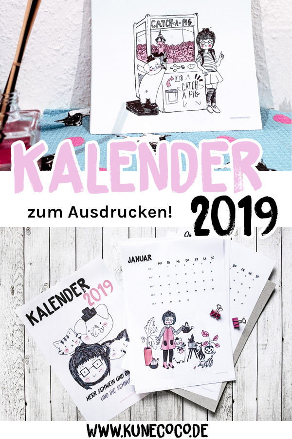 KuneCoco Kalender 2019 zum Ausdrucken
